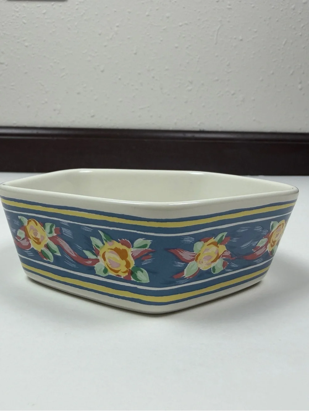 Vintage Croscill Coordinates Japan Floral Ceramic Trinket Dish Bowl Vanity